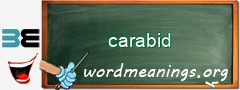 WordMeaning blackboard for carabid